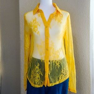 Yellow lace top